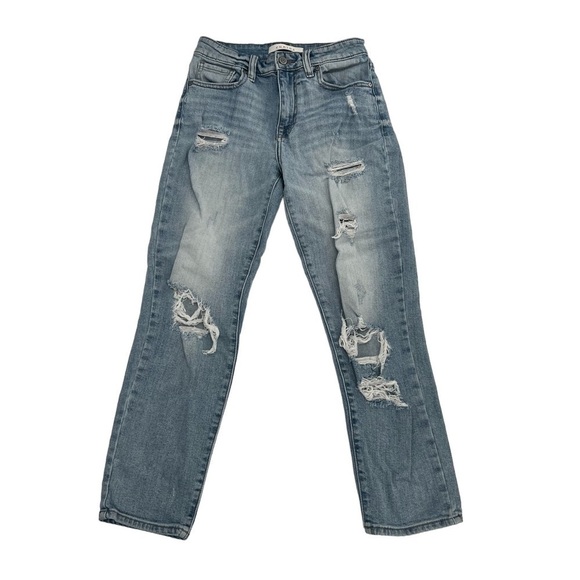 eunina High Rise Relaxed Distressed Crop Jeans Size 1 Women’s - Picture 1 of 6